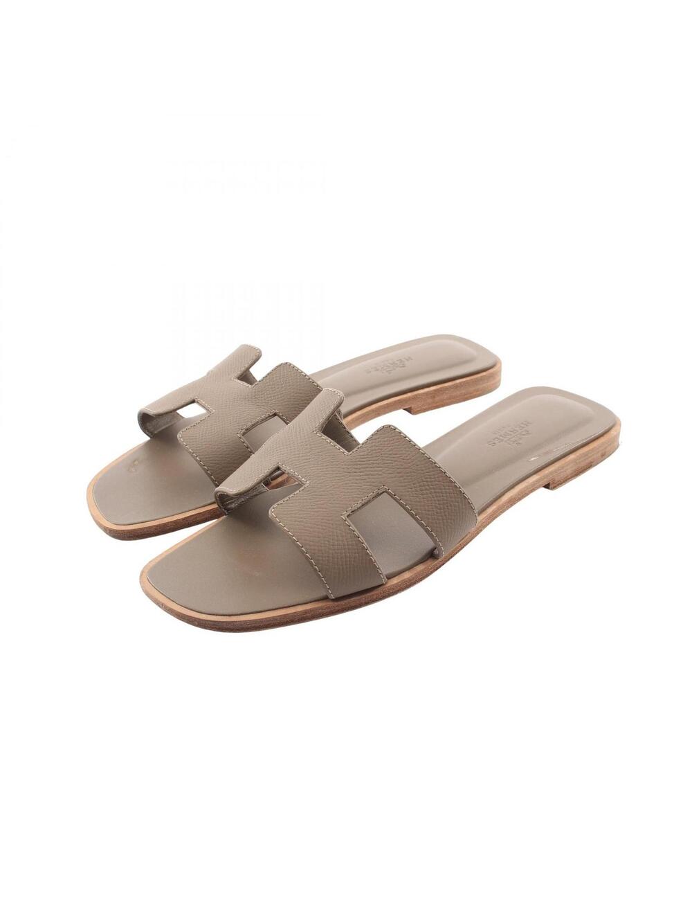 Hermes Oran Mule Sandals Shoes #37 1/2 #280652H43B